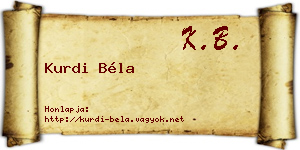 Kurdi Béla névjegykártya