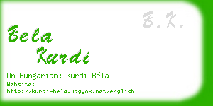 bela kurdi business card